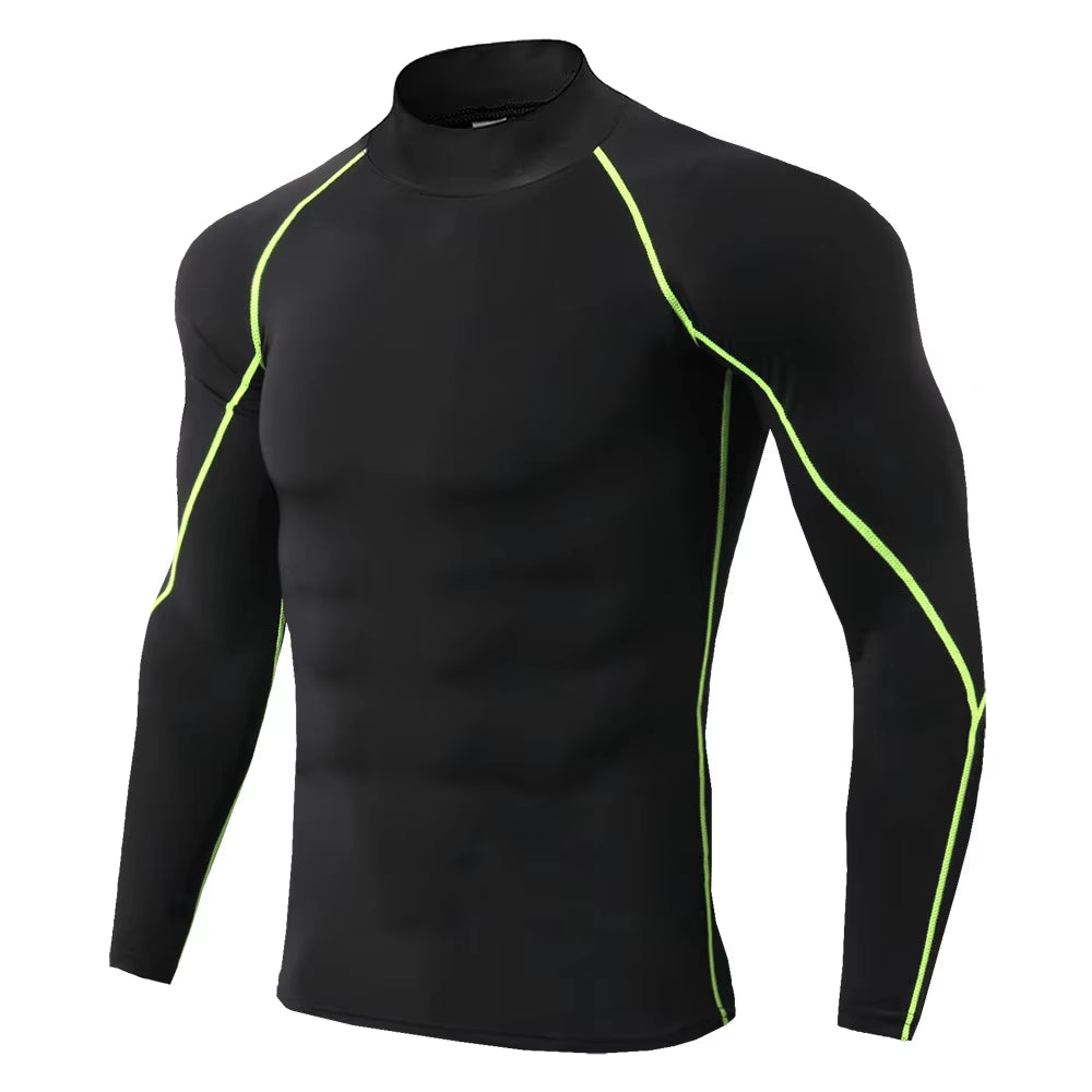 Men Bodybuilding Sport T-Shirt Quick Dry Running Shirt Long Sleeve Compression Top Gym T Shirt Men Fitness Tight Rashgard