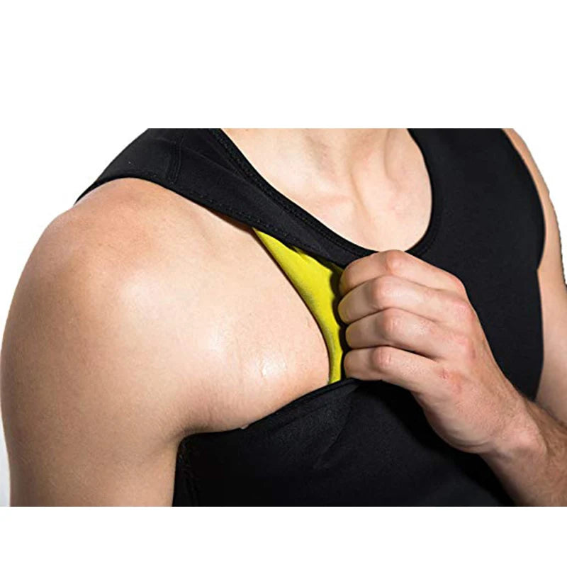Men Neoprene Sauna Suit Hot Body Shaper Corset for Weight Loss with Zipper Waist Trainer Vest Tank Top Workout Shirt