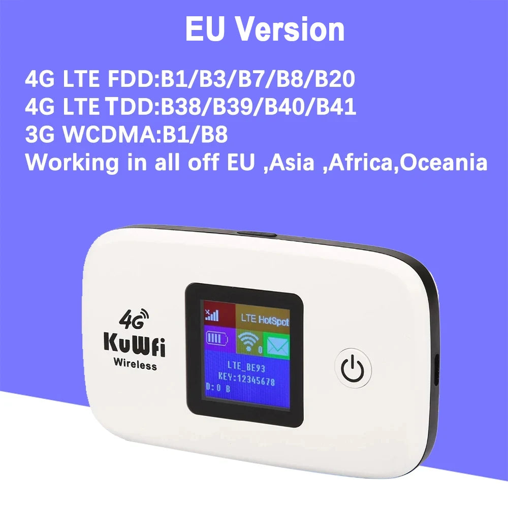 4G Mobile Router 150Mbps Wirelress Wifi Hotspot Protable LTE Router 2400Mah 4G Mini Router Low Power with SIM Card Slot