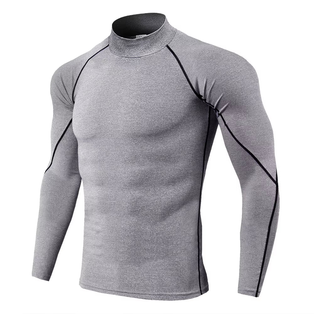 Men Bodybuilding Sport T-Shirt Quick Dry Running Shirt Long Sleeve Compression Top Gym T Shirt Men Fitness Tight Rashgard