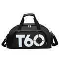 Bolsa de gimnasio impermeable T60 con compartimento para zapatos, un bolso deportivo ideal como mochila de viaje para hombres y mujeres.