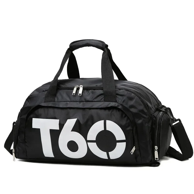 Bolsa de gimnasio impermeable T60 con compartimento para zapatos, un bolso deportivo ideal como mochila de viaje para hombres y mujeres.