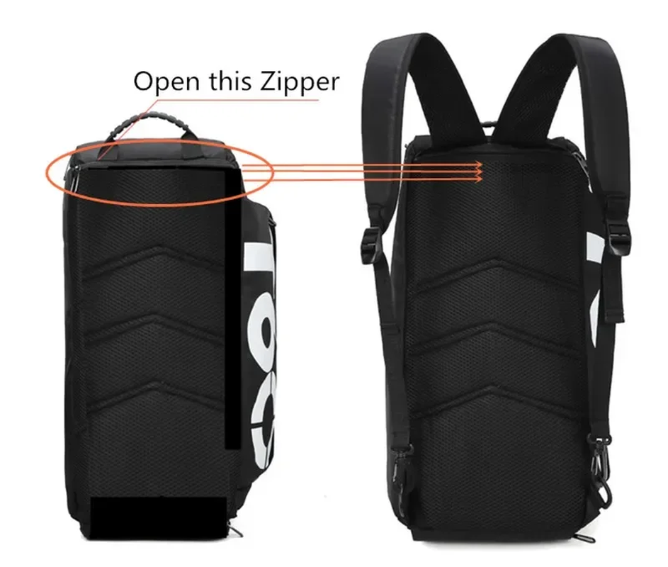 Bolsa de gimnasio impermeable T60 con compartimento para zapatos, un bolso deportivo ideal como mochila de viaje para hombres y mujeres.