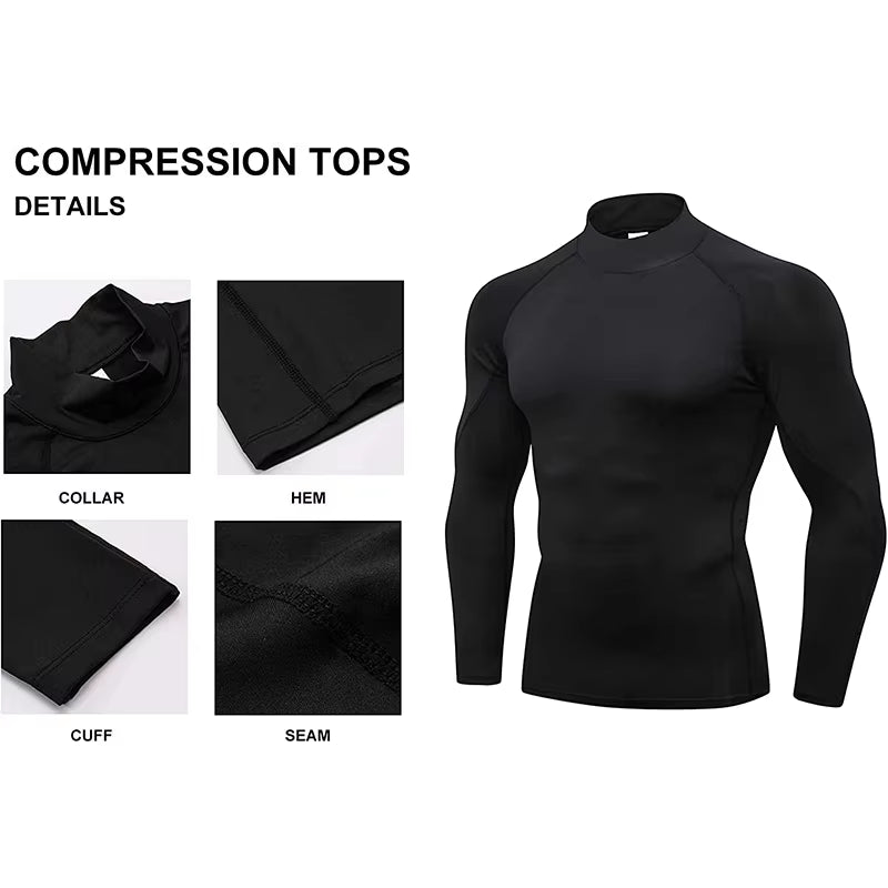 Men Bodybuilding Sport T-Shirt Quick Dry Running Shirt Long Sleeve Compression Top Gym T Shirt Men Fitness Tight Rashgard